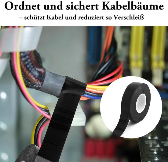 Isolatietape, 5 m, zelfklevend, waterdicht, rubberen tape, vulkaniseerband voor slang, noodreparatie, kabelisolatie, 2 stuks — afbeelding 4