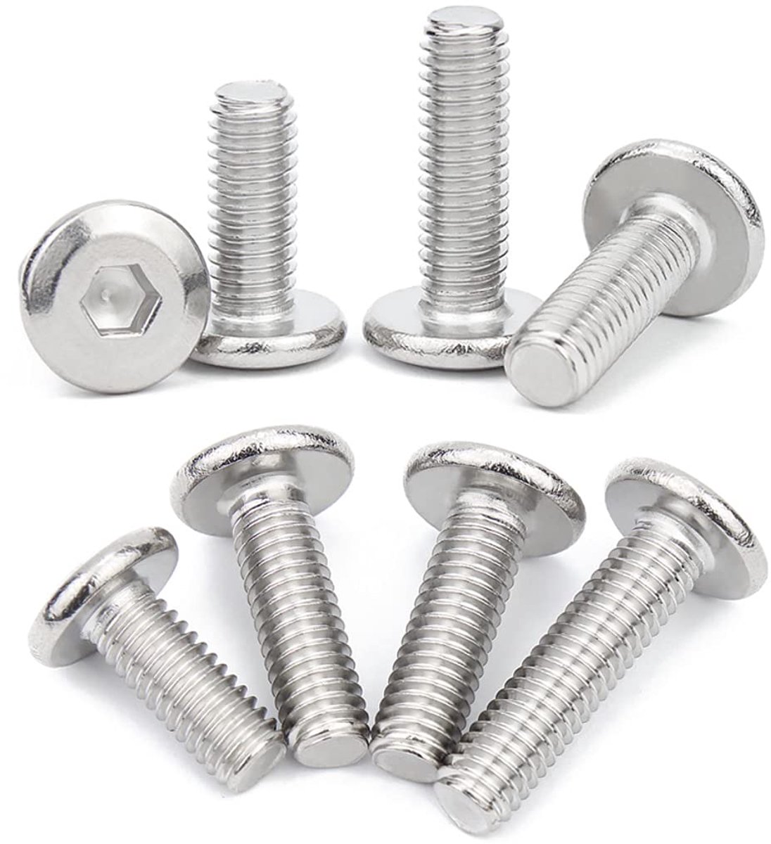 Machineschroeven Inbusbouten met lenskop Roestvrij Staal Inbus Dop Schroeven Bouten M5×20mm,30 pcs