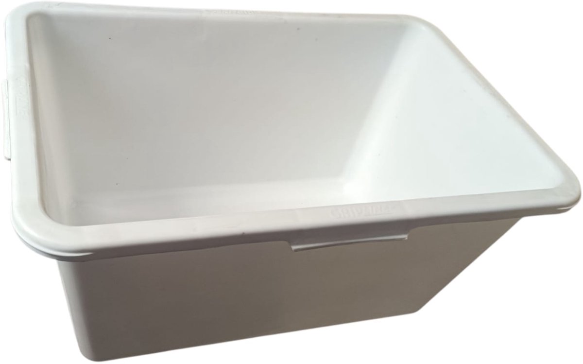 Bouwemmer 40L Wit Rechthoekig HDPE - Duurzaam & Veelzijdig