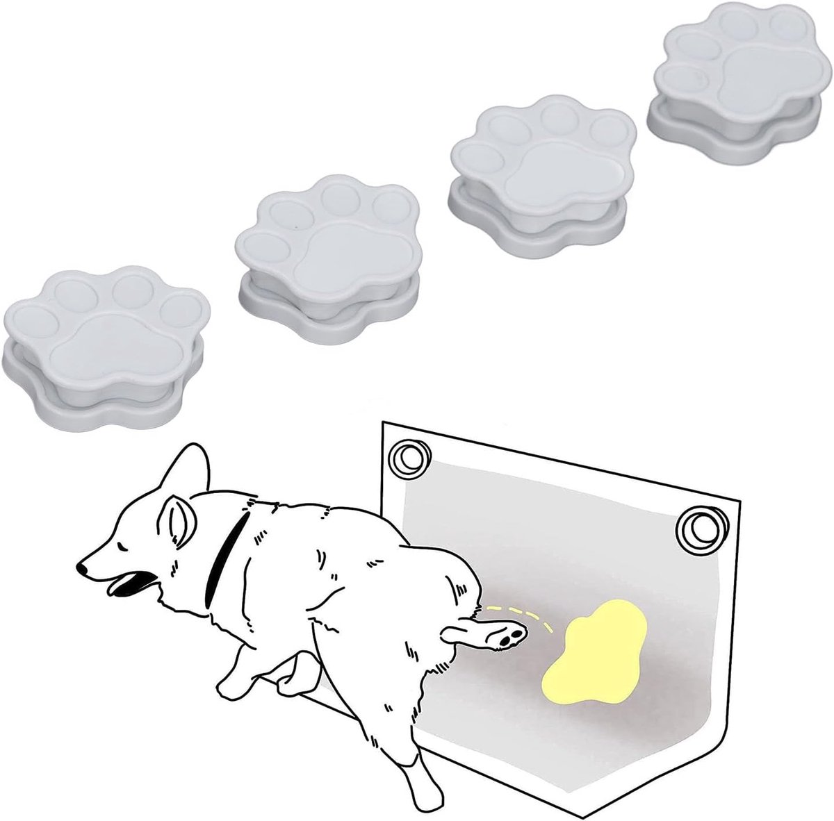 4PCS Pee Pad Holder for Dogs, Strong Magnets Potty Training Pad Holder, Indoor Potty Training Pad Holder for Small - ShopVlot