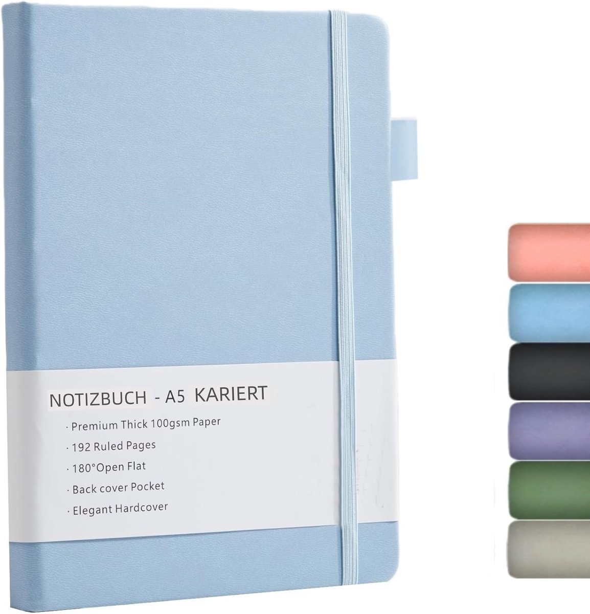 Vierkant Notitieboek A5, Squared Notebook, Premium 100GSM Vierkant Papier, 192 Pagina's, Notitieboek Harde Cover met - ShopVlot