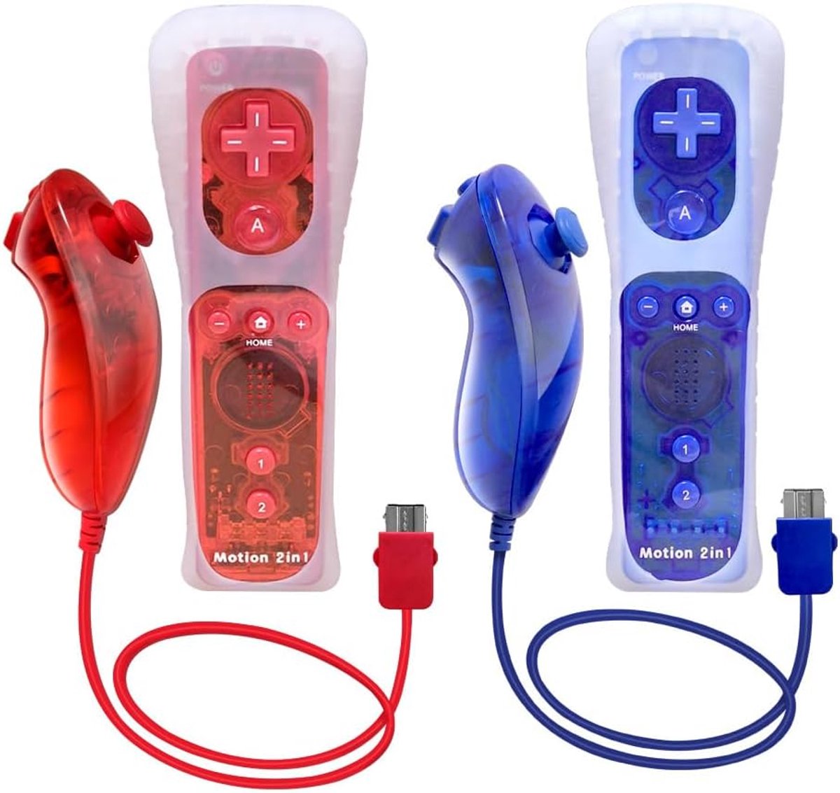 Wii Remote Controller met Motion Plus - Wireless Remote Plus Controller - Inclusief Nunchuk en siliconen polslus - ShopVlot