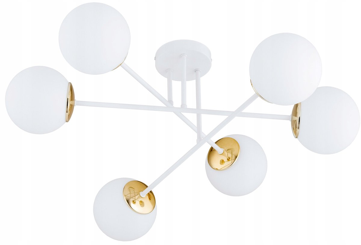 Moderne Witte Hanglamp met Glazen Bollen, E27