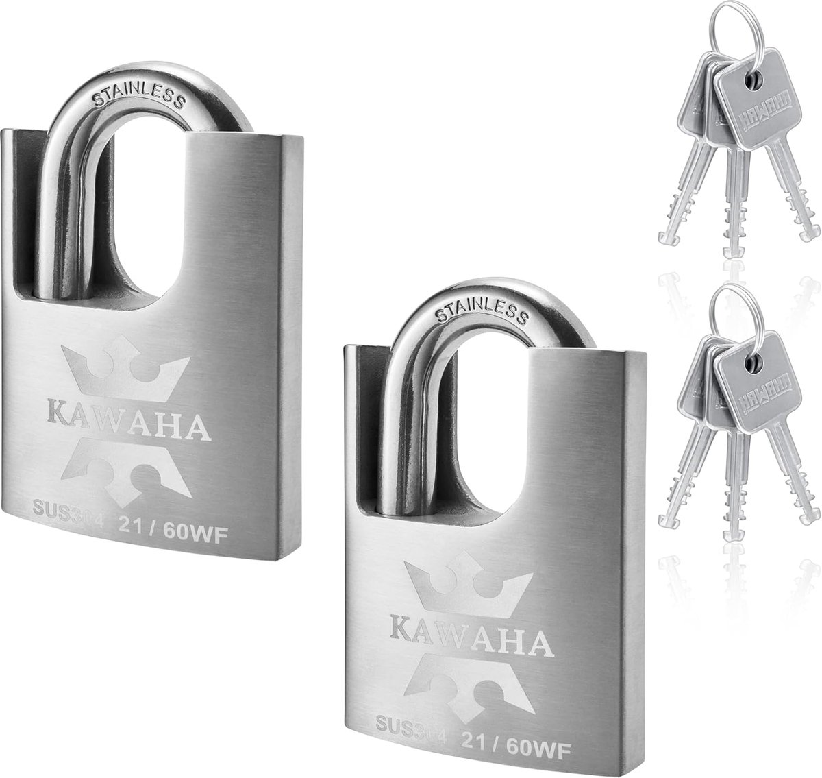 Hangslot 21/60-2PS - RVS - Hoge beveiliging - Geschikt voor binnen en buiten gebruik - ShopVlot