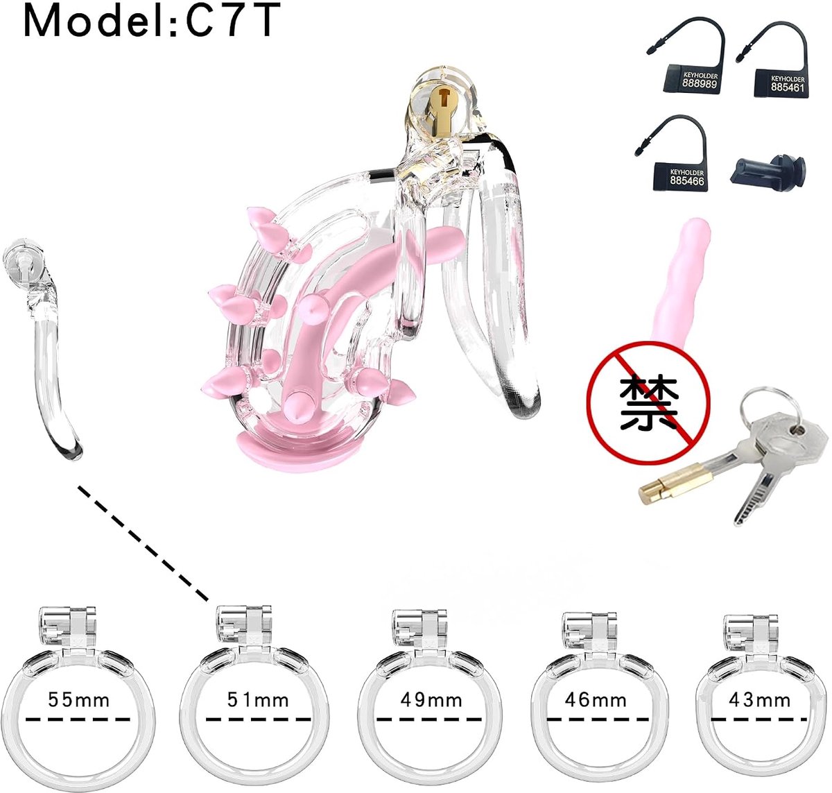 Men's Practice Cage with 5 Rings Transparent Powder Tip Practice Cage-C7 - ShopVlot