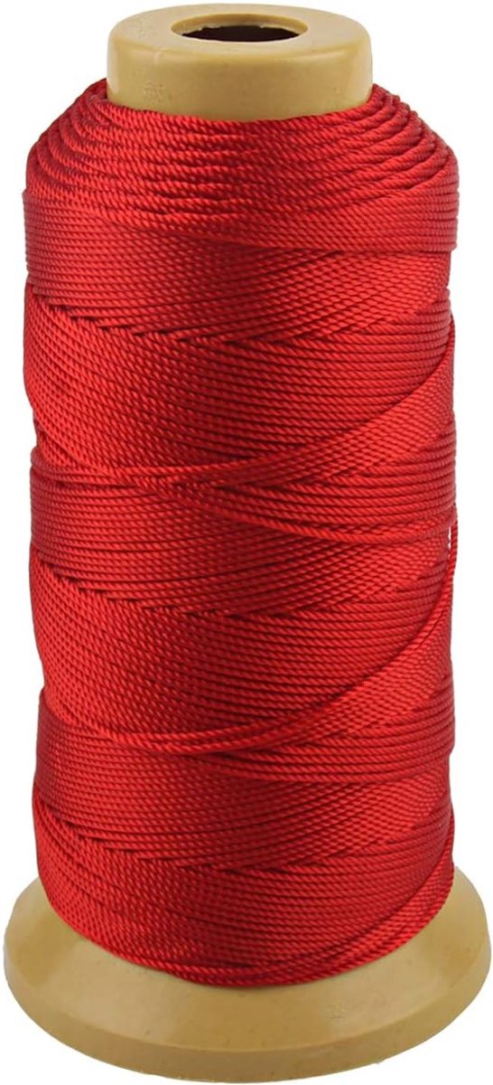 Nylon Touwkoord voor Tuinieren Markering van Doe-het-zelfprojecten Crafting Metselwerk (1 mm-656 voet, Rood)