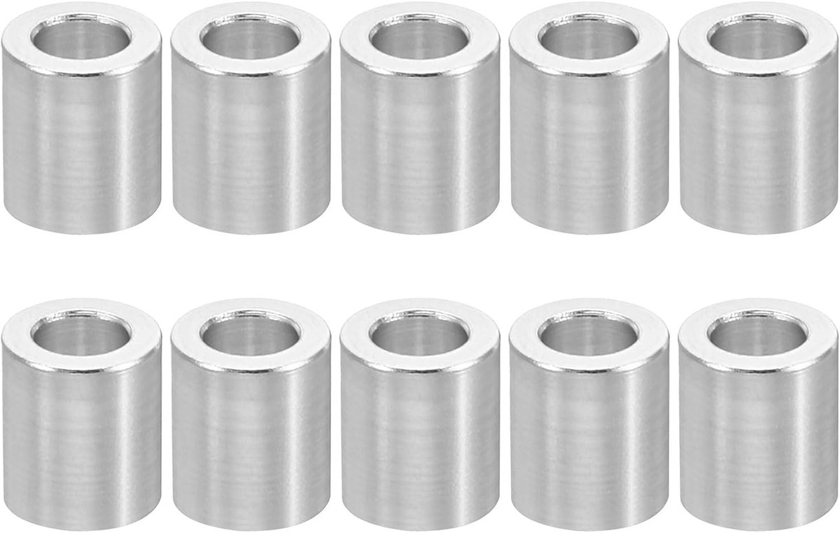 M4 Aluminium Spacers, 10 Stks Metalen Spacer Aluminium 4.1mm ID x 7mm OD x 8mm L Aluminium Spacer Schroef Standoff Ronde voor 5/32 "of M4 Schroefbouten