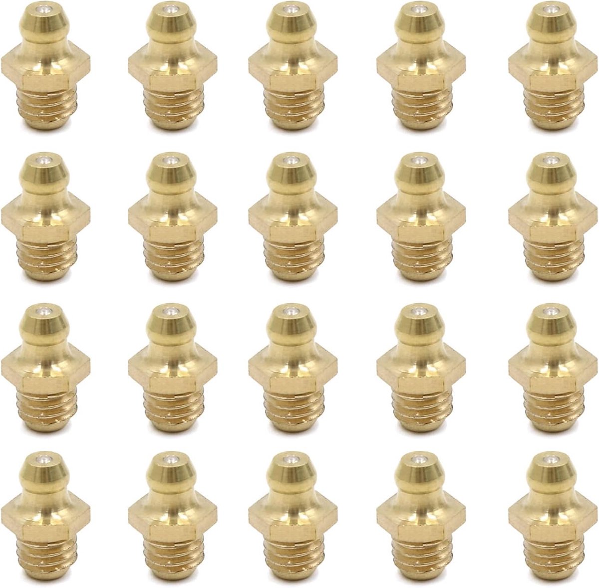 Allecto plus - 20 stuks M8 x 1,25 rechte messing smeernippels met vetnippel voor smering
