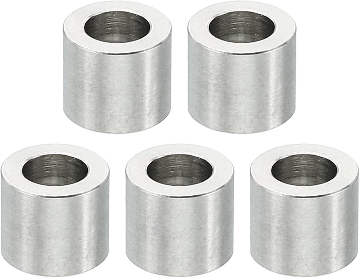 M4 afstandhouders van roestvrij staal, 5 stuks afstandhouders van metaal roestvrij staal 4,1 mm ID x 7 mm OD X6 mm L ronde schroef voor 5/32 inch M4 schroefbouten
