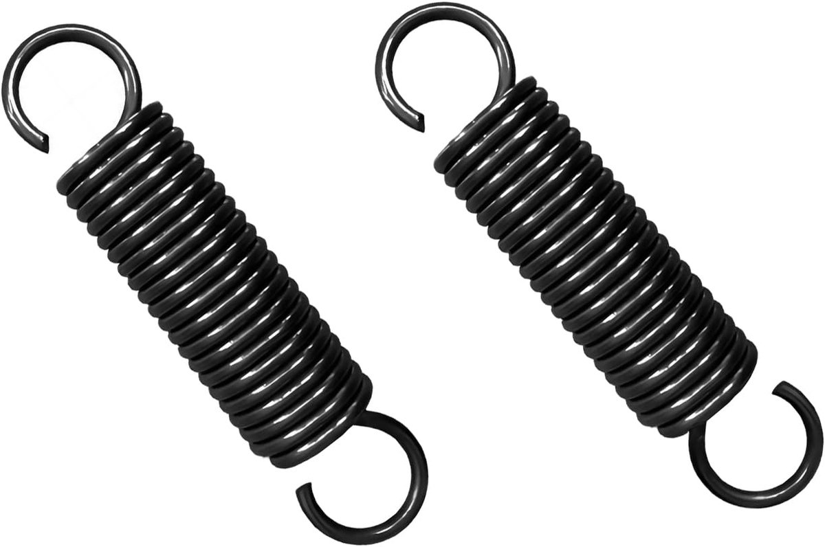 2 Stuks Trekveer met Haken, Veerstaal Spanveer Trekveer, Draaddiameter 0,08", Buitendiameter 0,59", Vrije Lengte 3,54"