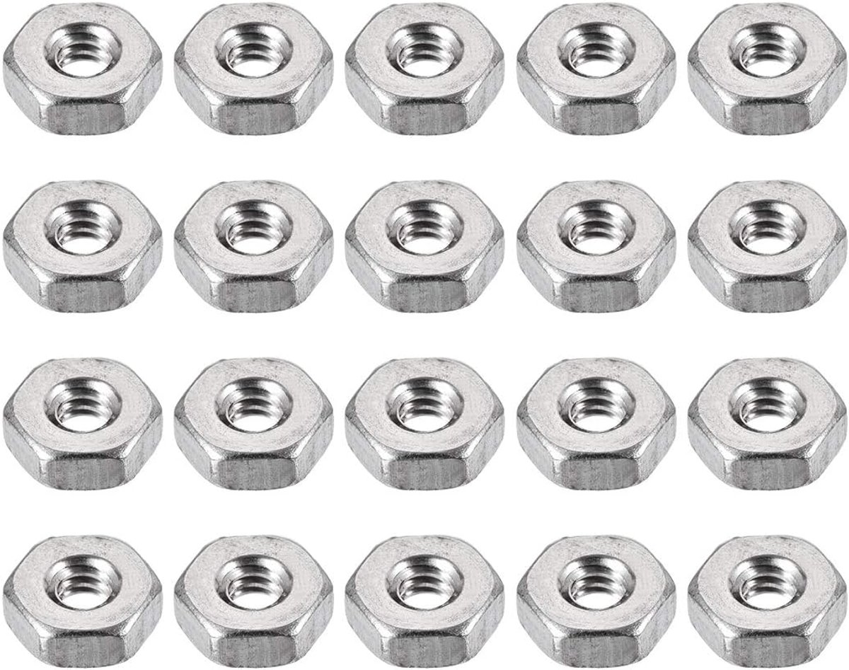 sourcing map 20 stuks zeskantmoeren 4#-40 UNC 304 roestvrij stalen schroefdraadmoeren