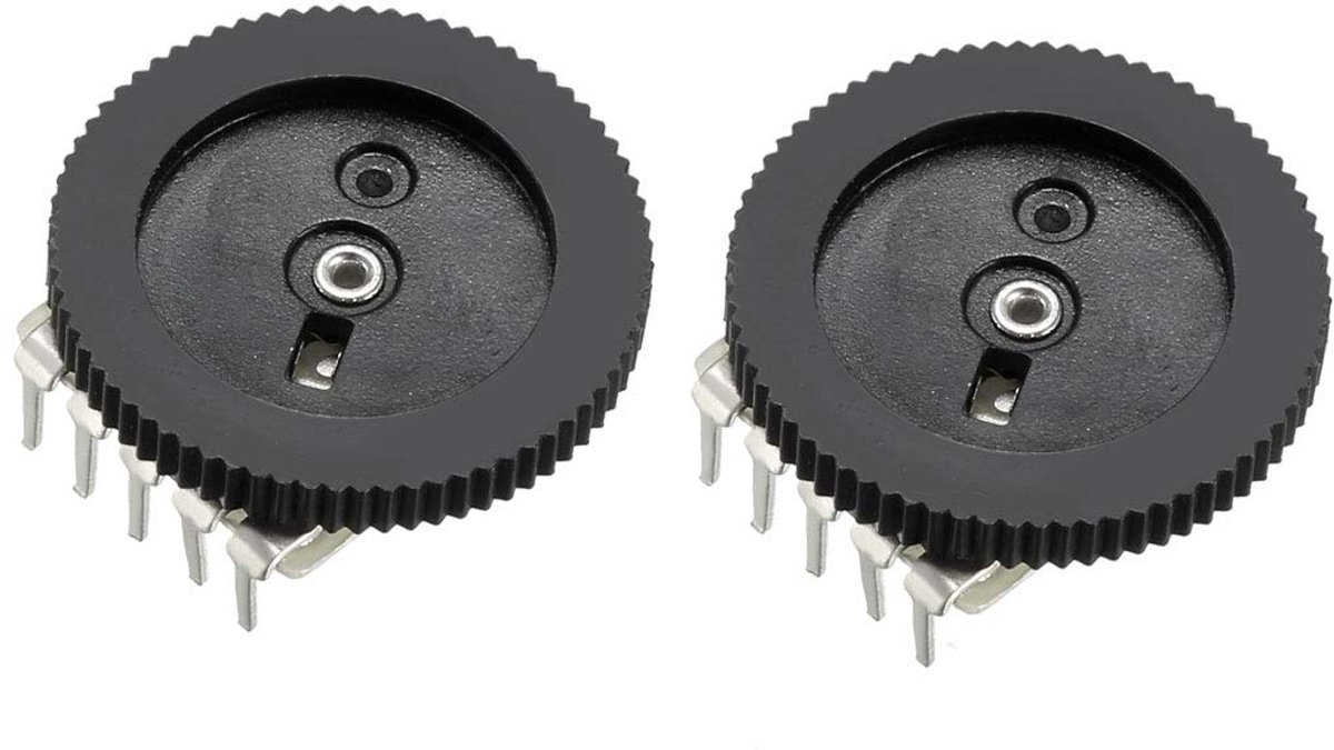 Sourcing map 2 stuks B103 10 K Ohm wijzerplaat taper volume wiel duplex potentiometer 16x2mm, 10K-2pcs