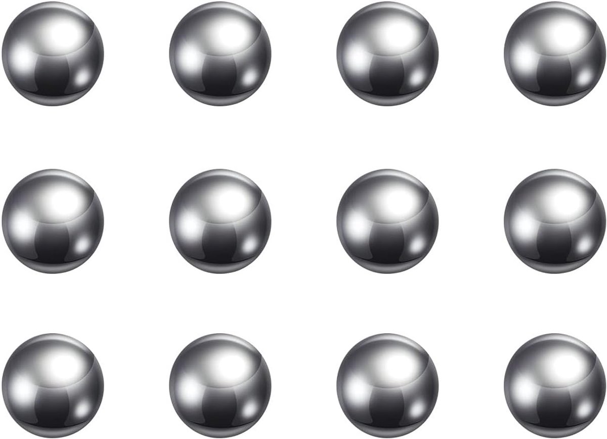 Sourcing map 12 stuks precisieballen 1/2 inch diameter G10 chroomstalen kogels voor lagers, zilver