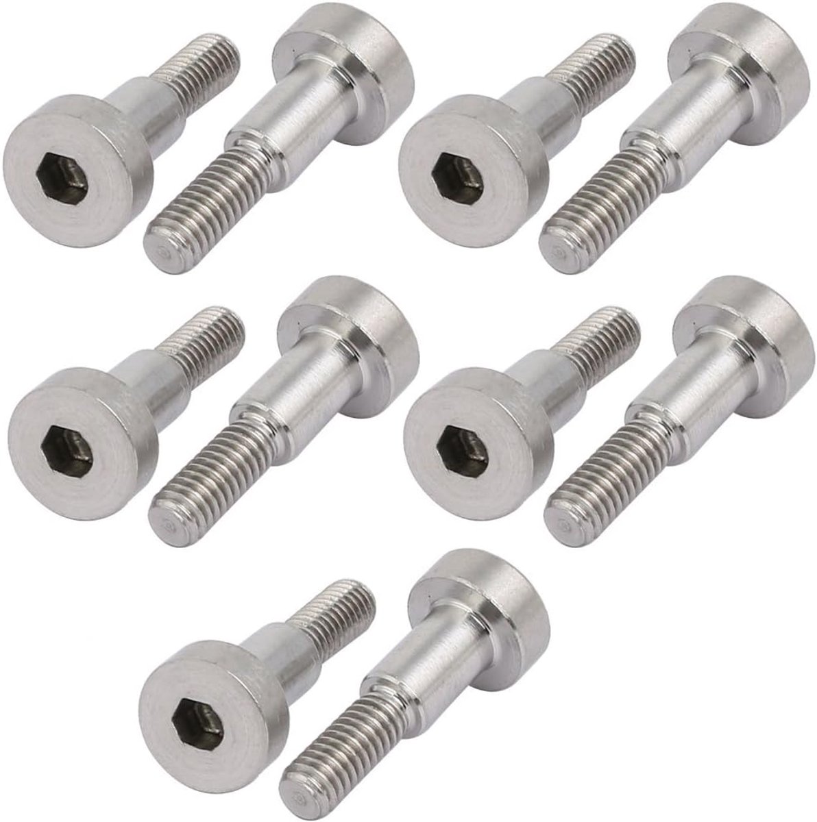 Sourcing map 10 stuks. 304 roestvrij stalen schouderbout 5 mm sleuf Dmr. 8 mm schouderlengte M4 schroefdraad