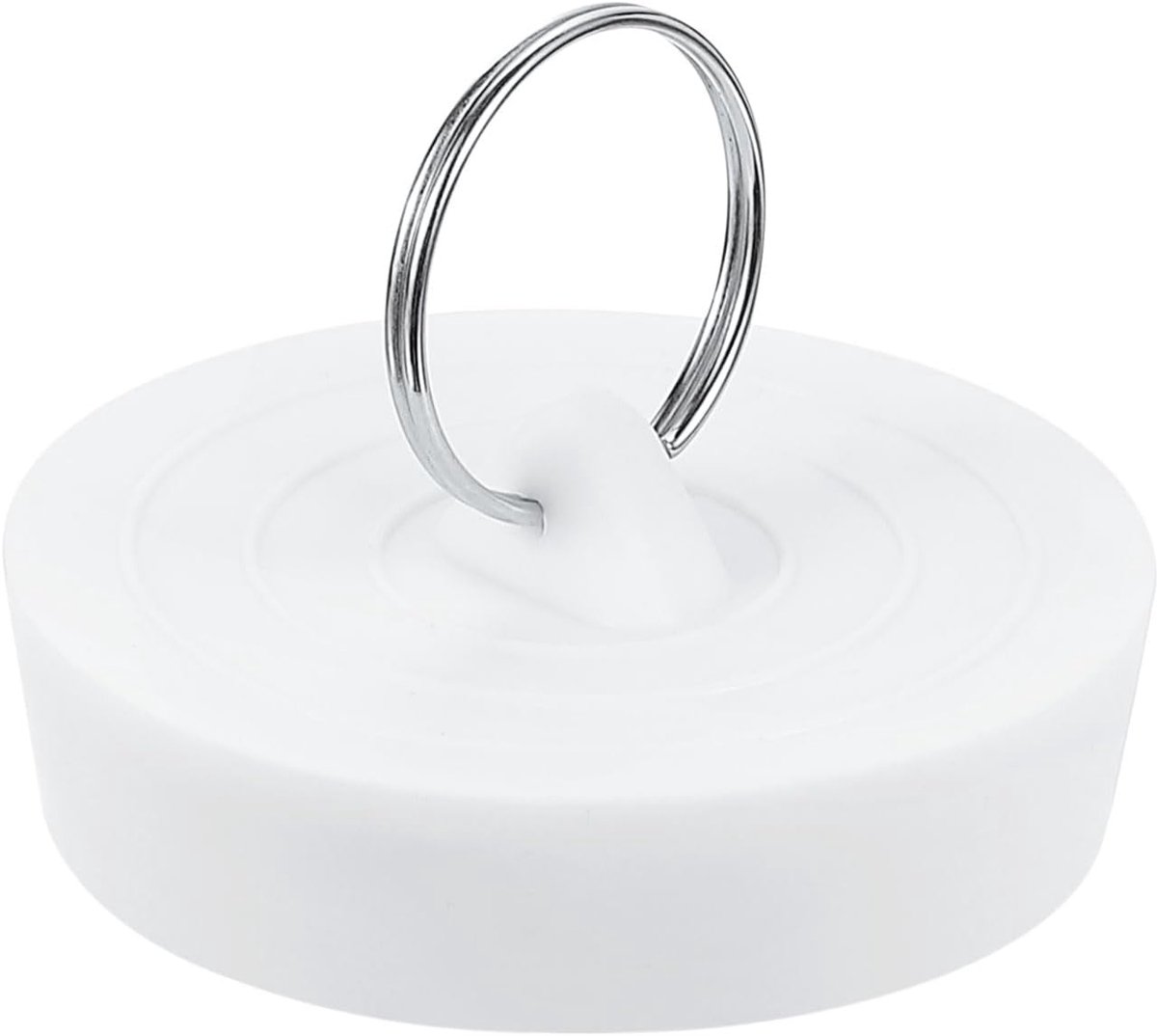 Wastafelstop van rubber, stop voor badkuipafvoer, wit | Geschikt voor afvoeren van 2 tot 2-1/16 inch, afdichting voor wastafels, voor badkamer, keuken, wasruimte