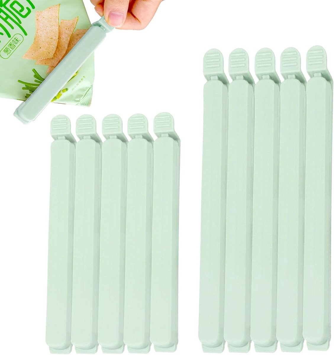 10 stuks voedseltangen, verzegelde voedseltang, 12/15 cm, keukentang, multifunctionele keukensluitclip, herbruikbaar, van kunststof, voor koffiebonen, koekjes