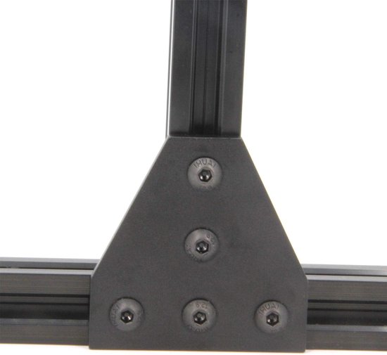 8 stuks T-vormige hoeksteunplaat zwart, 5 gaten 90 graden afdichtingsplaat voor 6 mm sleuf 2020-serie aluminium profiel 3D-printerframe (8 stuks zwart-T) — afbeelding 5