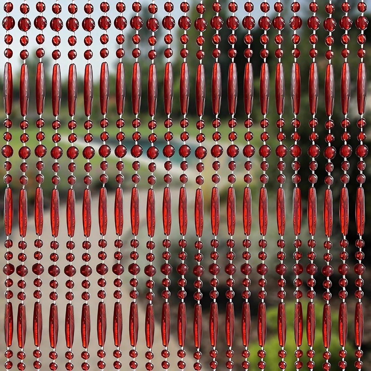 Perlenvorhang 100 x 230 cm - Rood - Insectenbescherming - Geniet van een frisse bries - SnelShoppen
