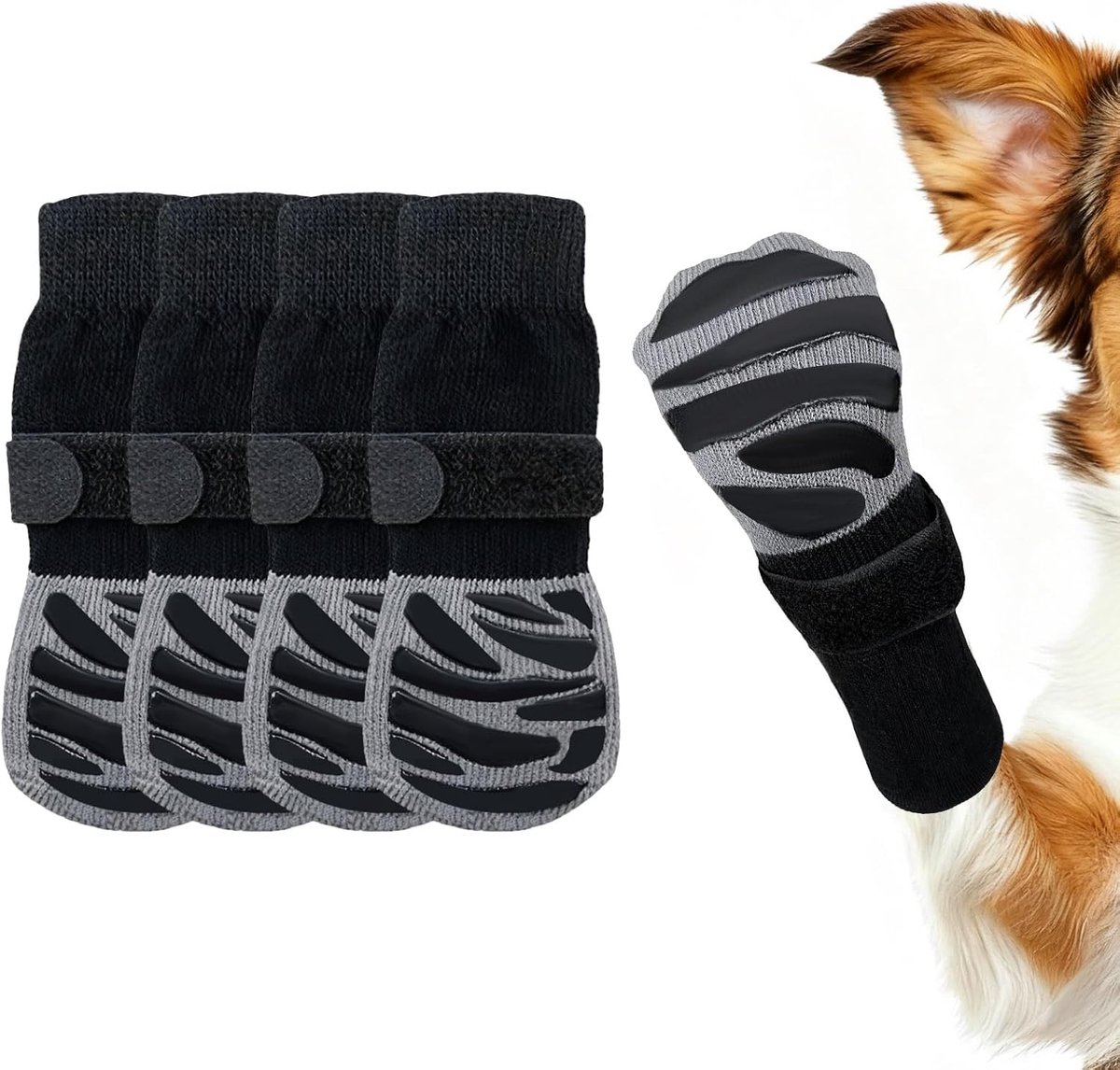 Antislip hondensokken voor kleine, middelgrote en grote honden, hondensokken voor pootbescherming, huisdiersokken tegen likken van poten, hittebestendigheid/warmte, XS