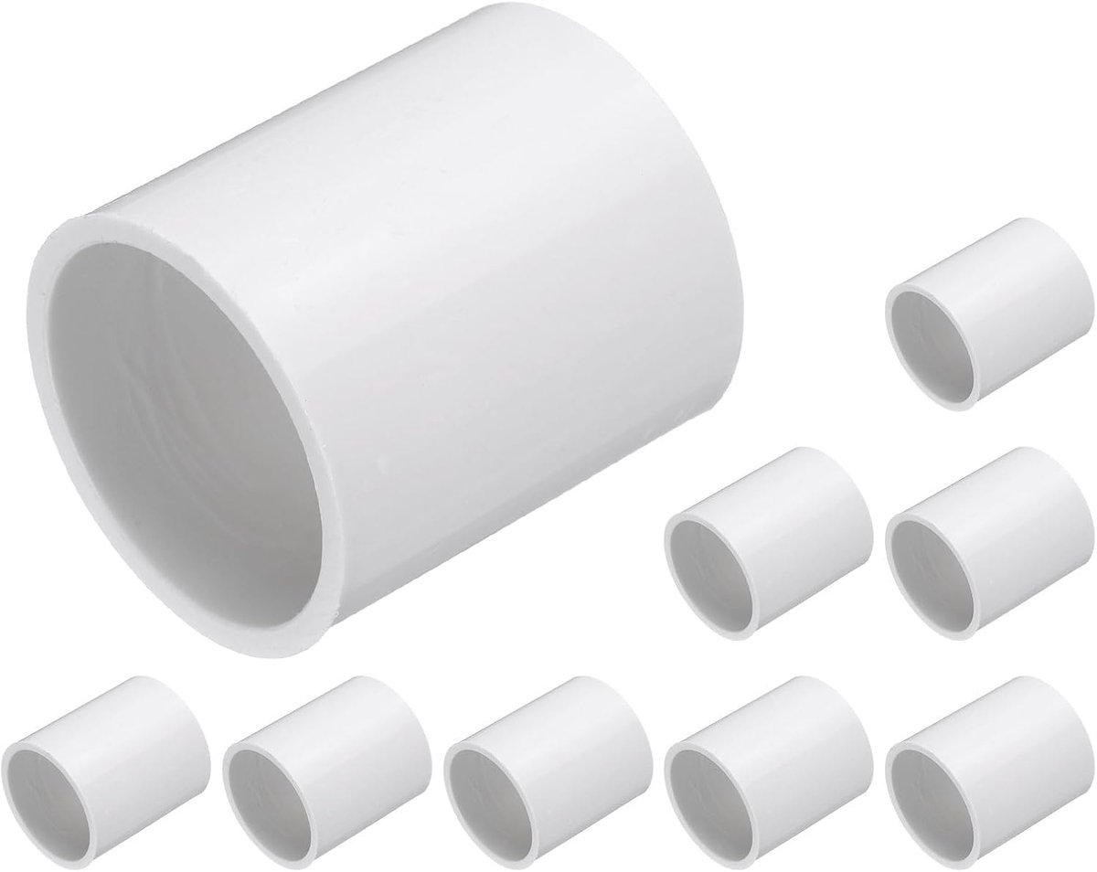 10 stuks pvc-buisfittingen, 32 mm buisverbinder, kleefmof, verloopstuk voor tuin, boerderij, irrigatie, waterbuis, wit