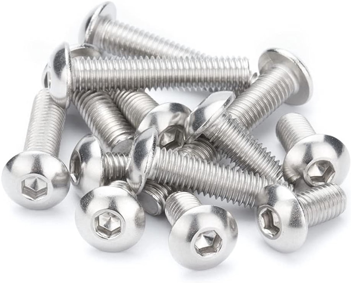 Inbusbouten met Ronde Kop Roestvrij Staal Ronde Kop Inbus Dop Schroeven Bouten M12×55mm,3 pcs