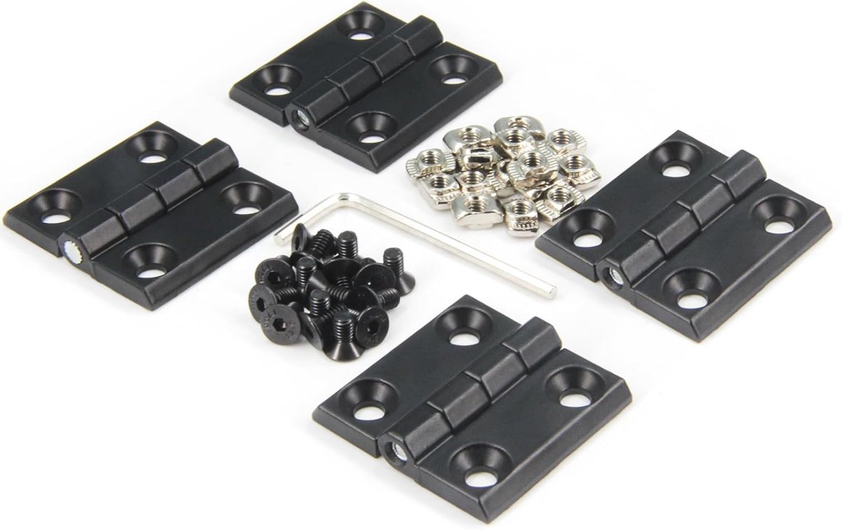 4 STKS Kast Gate Kast Deur 40mm x 40mm Lengte Zinklegering Kogellager Butt Scharnier Zwart