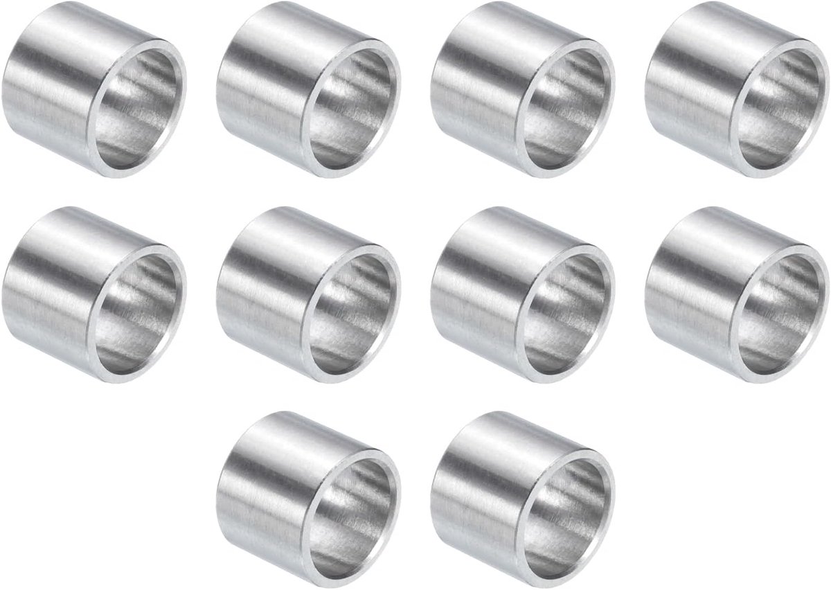 10 stuks afstandhouders van roestvrij staal, 12 mm boring x 15 mm OD x 12 mm schroeflengte afstandshuls afstandhouders glad rond oppervlak metalen afstandhouders voor 12 mm ID-schroeven en