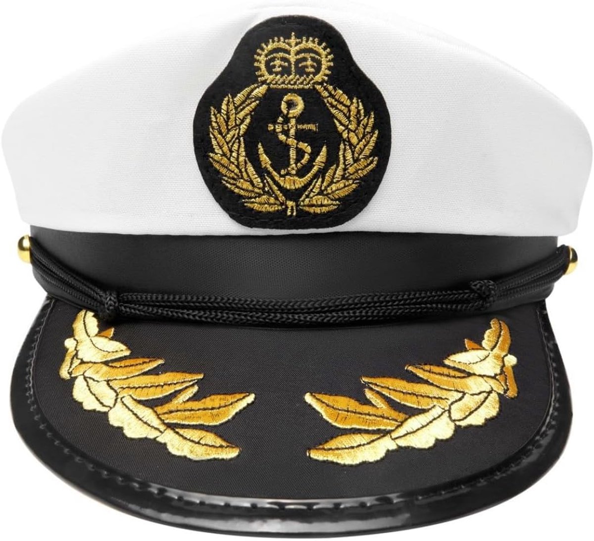 witte Kapiteinspet Matrozenpet | Jacht Schip Boot Marine Pet Zeemans Kostuum | voor Dames, Heren, Volwassenen & Kinderen | Hoofddeksel voor Carnaval & Fasching