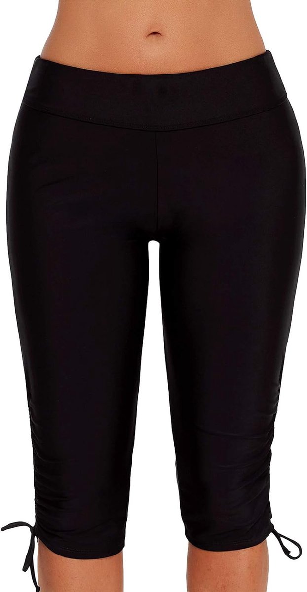 Shorts, sport, sneldrogend, boardshorts, badbroek met hoge taille, effen, S-XXL, zwart, XL