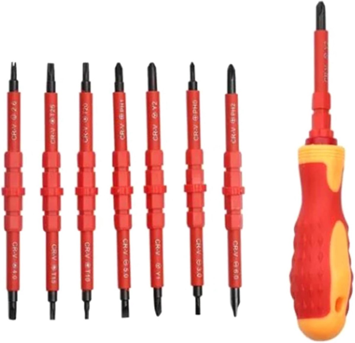 Geïsoleerde Schroevendraaierset Professionele Elektricien Schroevendraaier Staal ABS Schroevendraaier met Magnetische Punt voor Elektricien