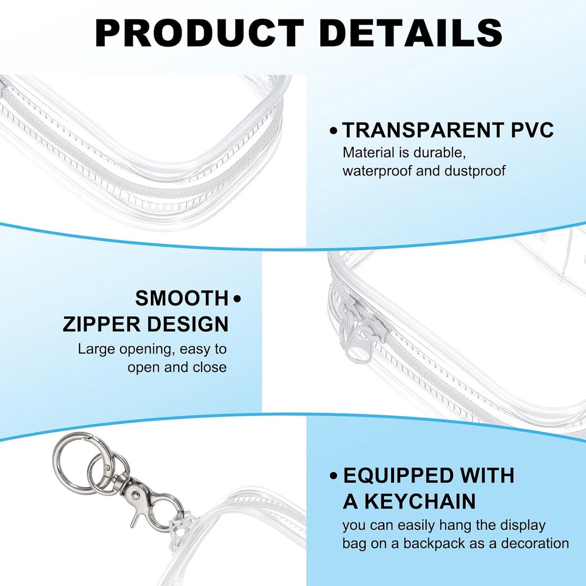 2 stuks presentatietas voor figuren, transparant, met ketting, 10,3 cm display, poppen, pvc, draagbaar, kleine mini-pop, sleutelhanger, opberghanger, transparante cabine
