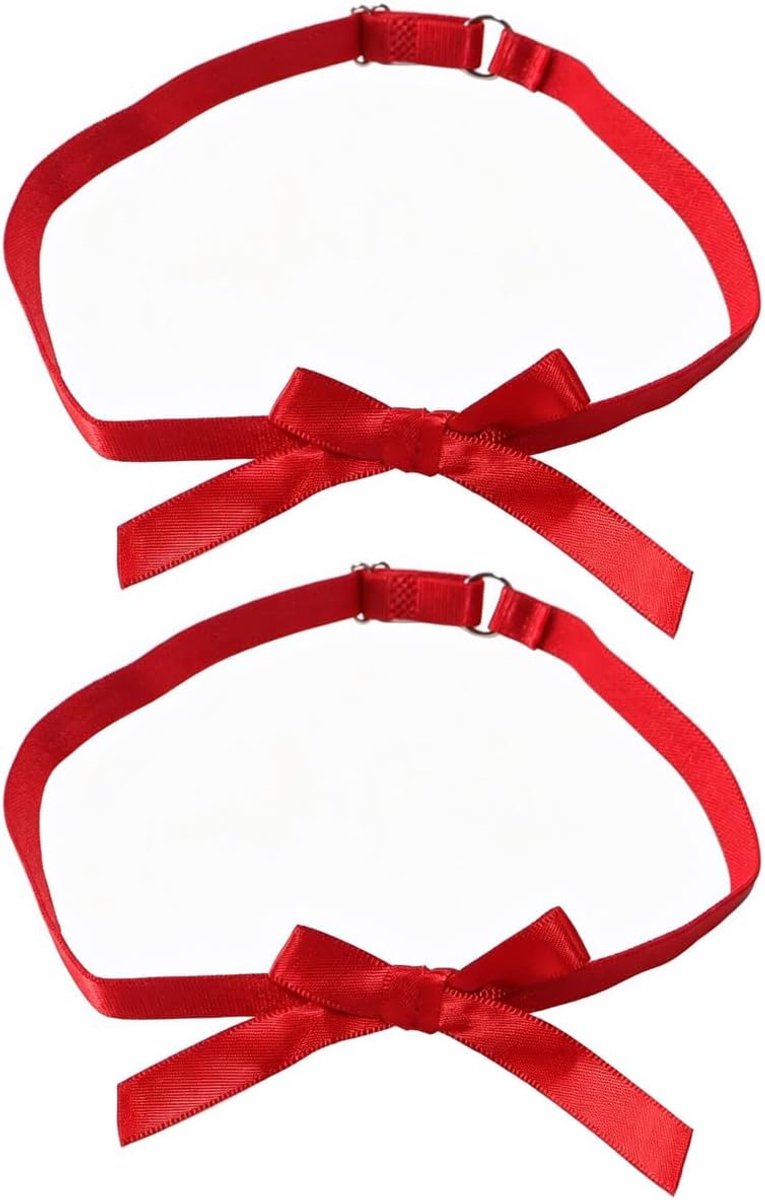 2 STKS Bruids Bruiloft Kousenband, Elastische Dij Bandjes met Rood Lint Strik Accessoire voor Vrouwen Meisjes Bruids Douche Party
