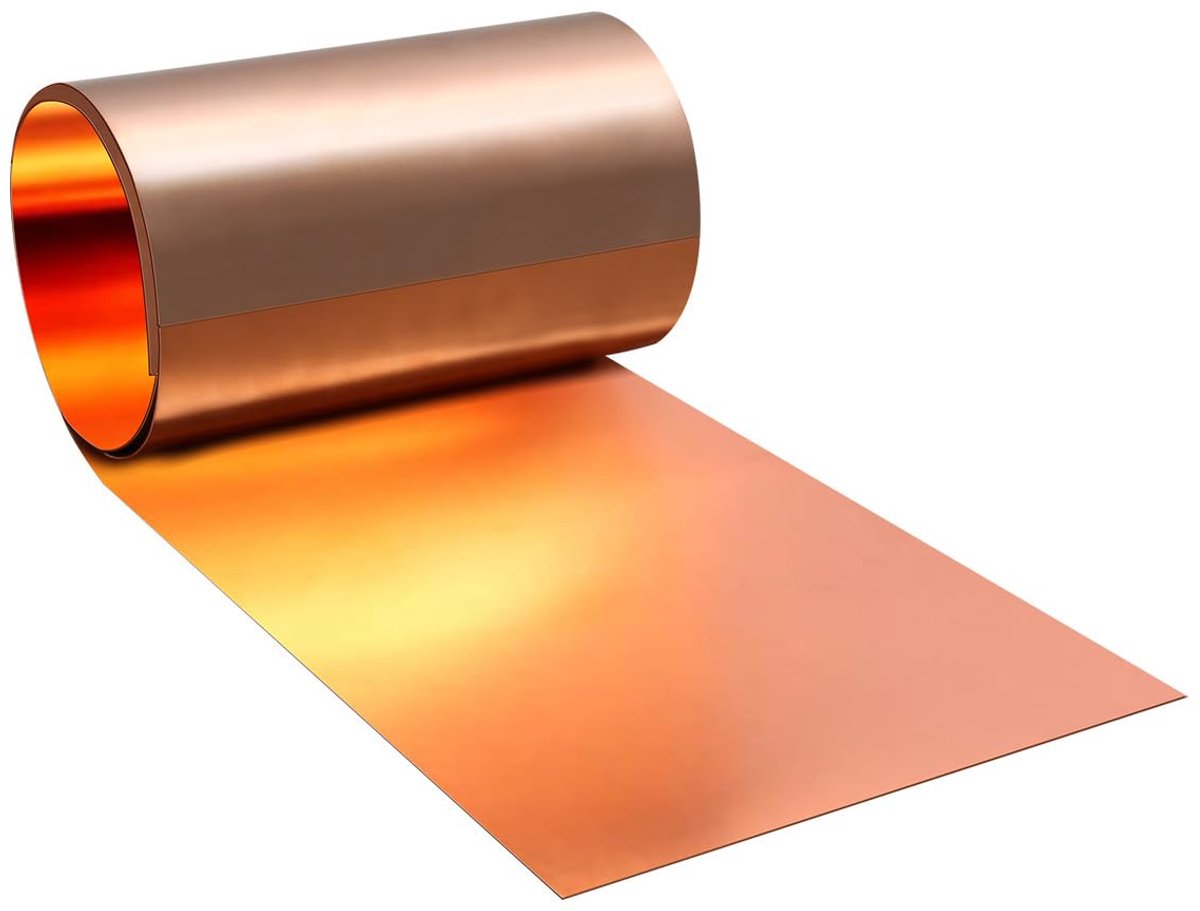 Koperband koperplaatrol, koperplaat 1000 x 150 x 0,5 mm, geschikt voor verschillende huisreparatie- en doe-het-zelfprojecten