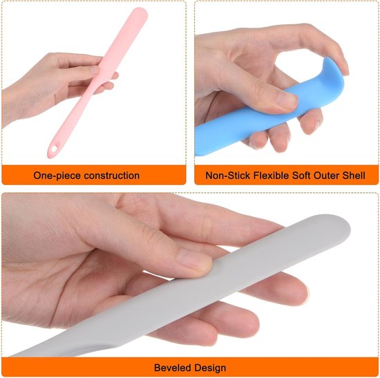 Spatelschrapers, 2 stuks, herbruikbare antiaanbaklaag, flexibele spatel voor epoxyhars, vloeistof, schilderkunst, doe-het-zelf handwerk, roze — afbeelding 4