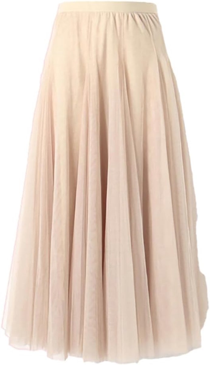 Maxi-tule rok voor dames, A-lijn, midi-rok, onderrok, gelaagde rok, plooirok, dames, tule rok met hoge taille, podiumjurk, mesh, tutu, rok voor bruiloft en feest