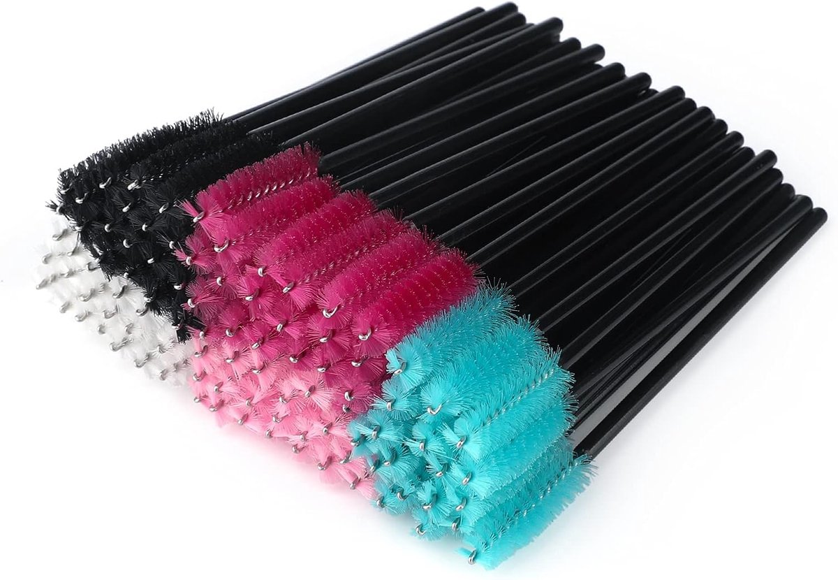 100 stuks wegwerp-wimperborstels, wegwerpmascara, toverstaf, mascara-borstels voor wimperverlenging, meerkleurig