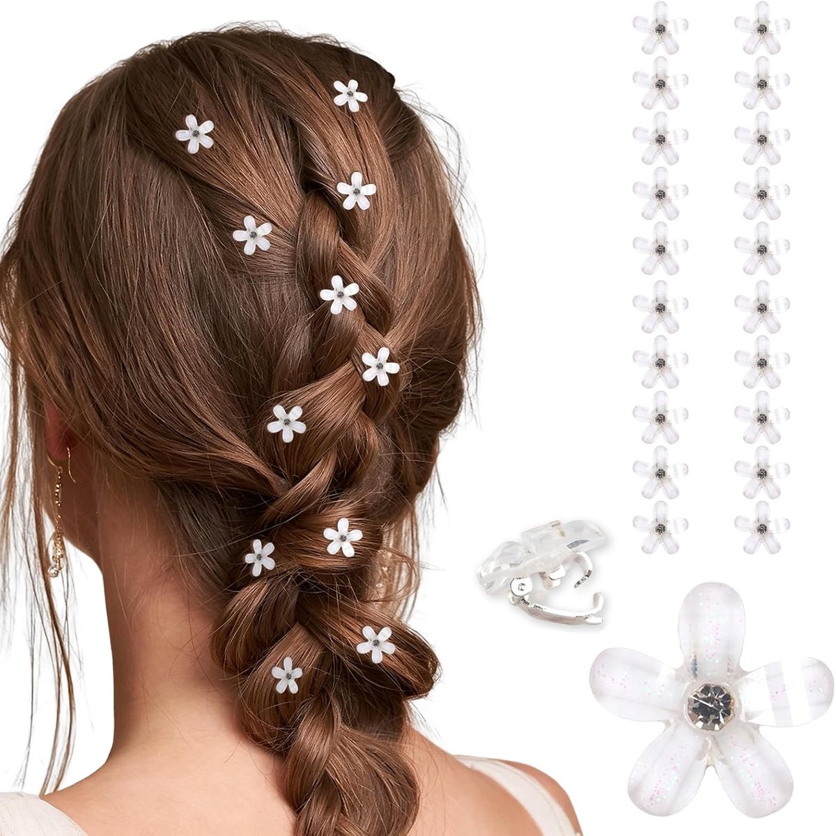 Haarspelden met strass, kleine decoratieve haarspelden, schattige haaraccessoires, bloemen, haarspelden voor dames, kinderen, meisjes, bruid, bruiloft