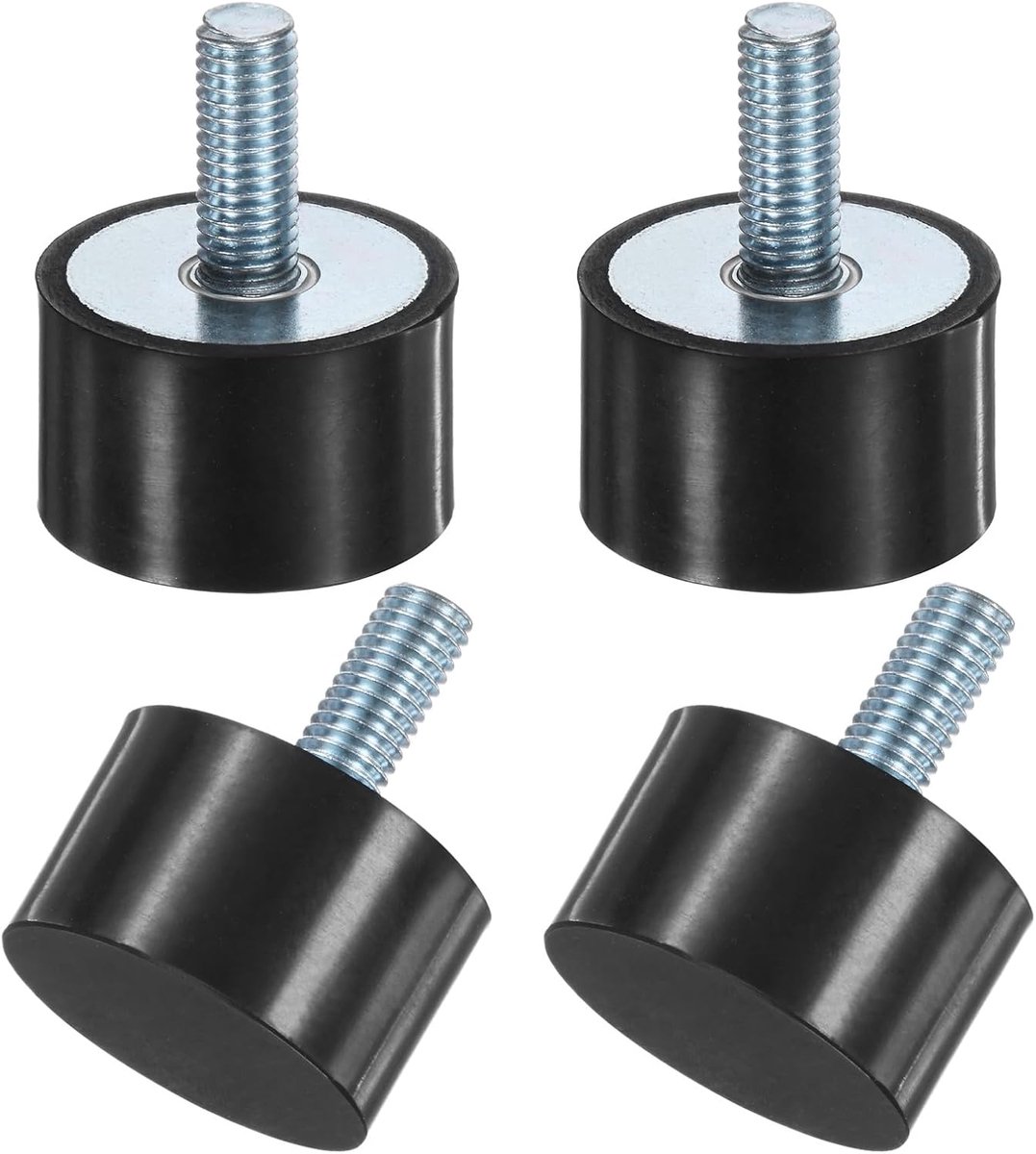 4 stuks rubberen houders D40 mm x H25 mm mannelijke cilindrische trillingsisolatoren schokdempers met draadstangen M10 x 25 mm voor luchtcompressor