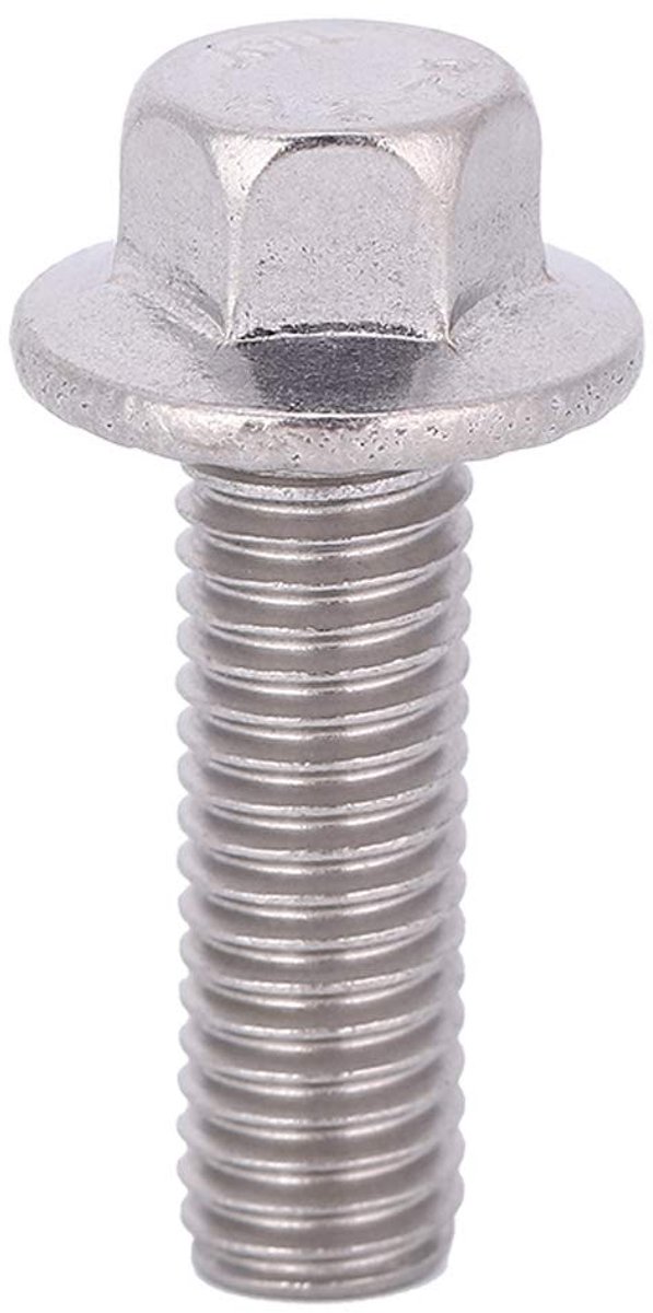 10Pcs M8 Roestvrij Staal, M8 1.5 Roestvrij Bout M8 Roestvrij Hex Bouten 5 Ss304 Hex Drive Flens Schroeven Cap Hoofd Wasmachine Bouten (M8*25)