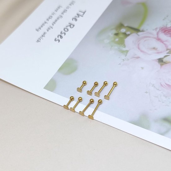 Labret Piercing 6 mm 8 mm 10 mm Oorbellen Roestvrij Staal 16G Labret Piercing Zilver Goud Helix Medusa Labret Tragus Piercing Maan Cz Vlinder Hart — afbeelding 3