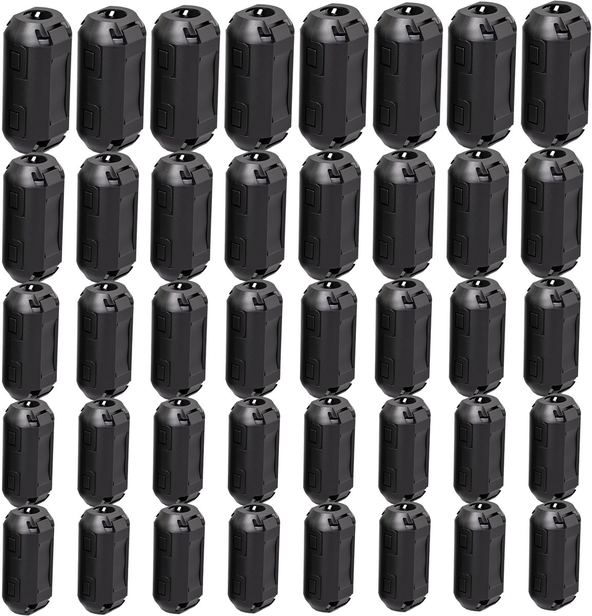 Ferietfilter - 40 stuks - 3,5 mm - Klikbaar - Geschikt voor kabels van 3,5–13 mm - Anti-interferentie filterringen - Zwart