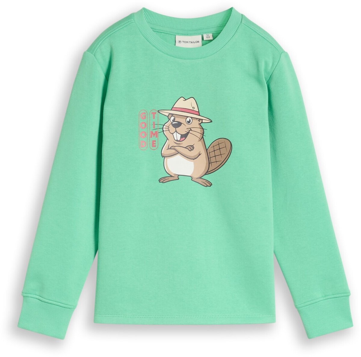 Tom Tailor - Sweatshirt met print - Maat 128/134 - leafy green