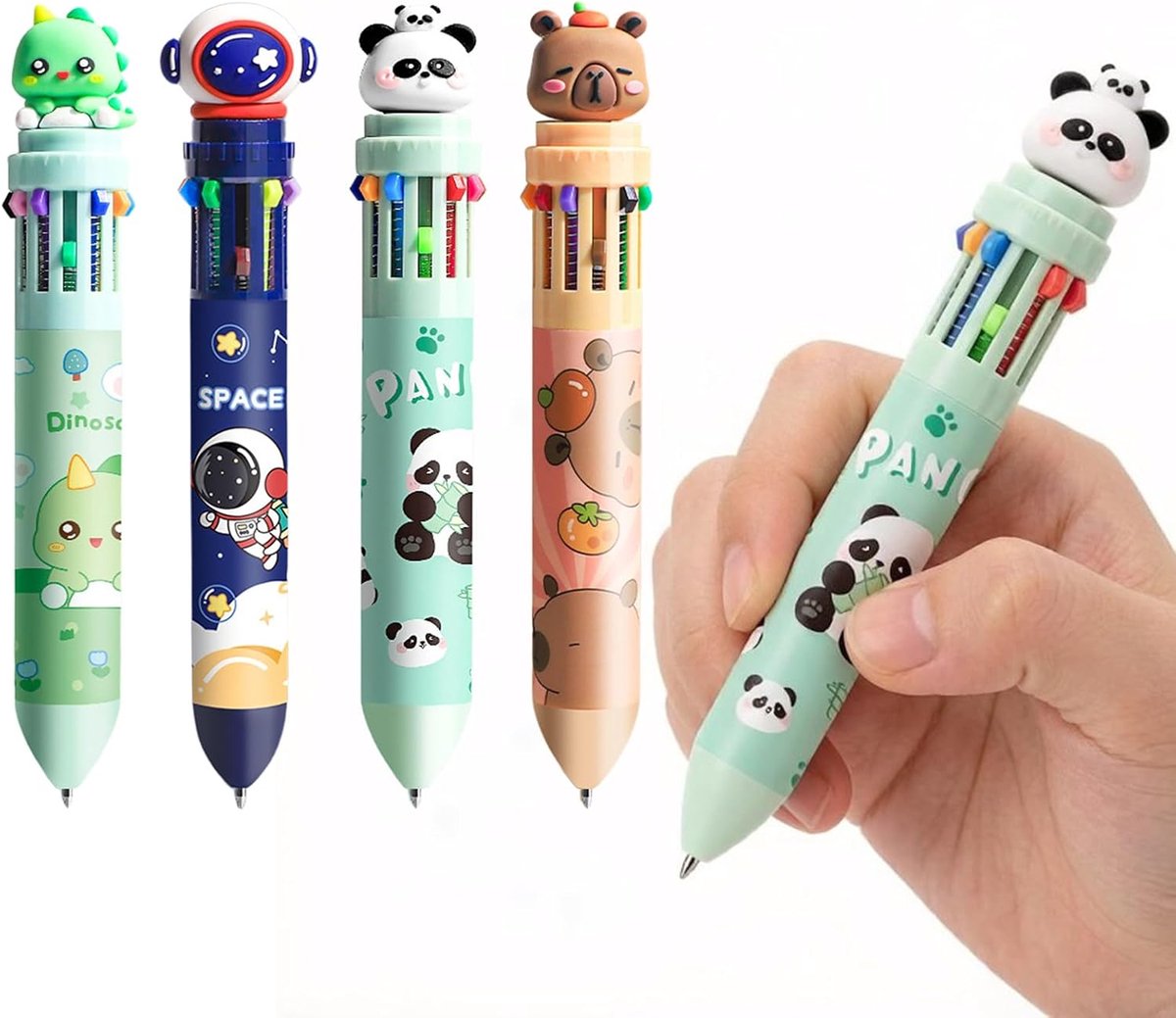 Balpennen intrekbaar 0,5 mm - meerkleurig 12-in-1 - 12 kleuren - ideaal voor school of kantoor - ShopVlot