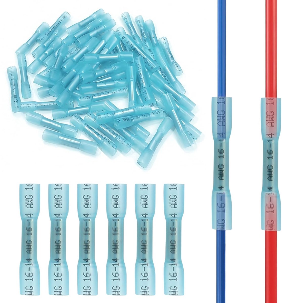 Heat Shrink Connectors 16-14AWG - Waterdicht en duurzaam - Voor 1.5-2.5mm² kabels - Ideaal voor auto-toepassingen - ShopVlot