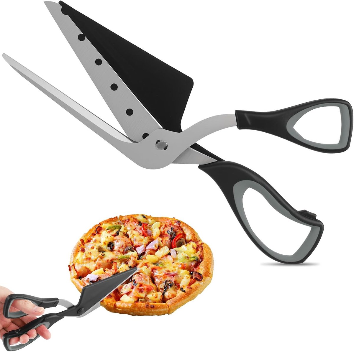 Pizza schaar 27 cm - roestvrij staal - multifunctionele keuken schaar - ideaal voor perfect gesneden pizza - ShopVlot