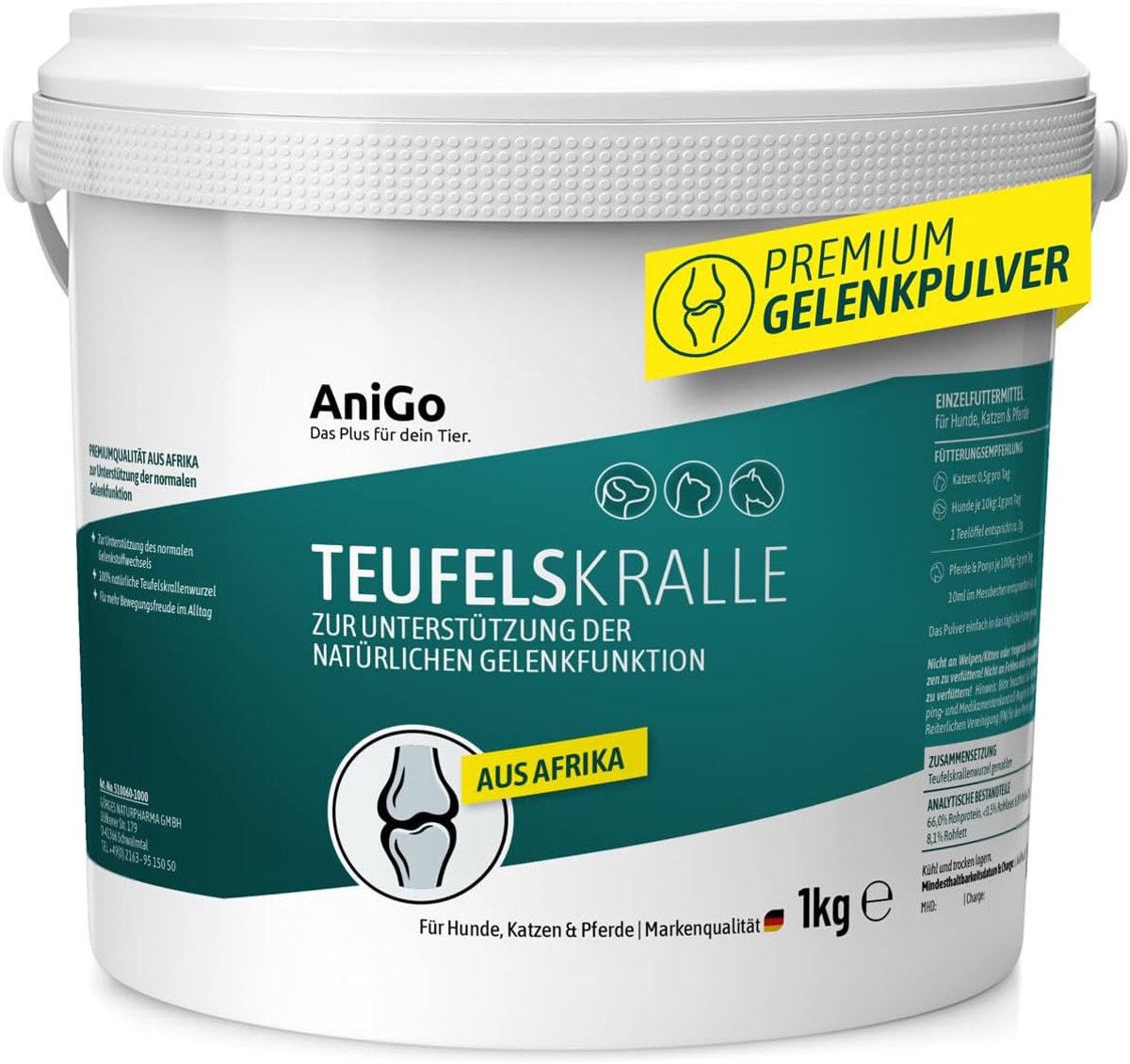 Devil's Claw Poeder voor Honden, Katten en Paarden - 1 kg - Natuurlijke Ondersteuning - ShopVlot