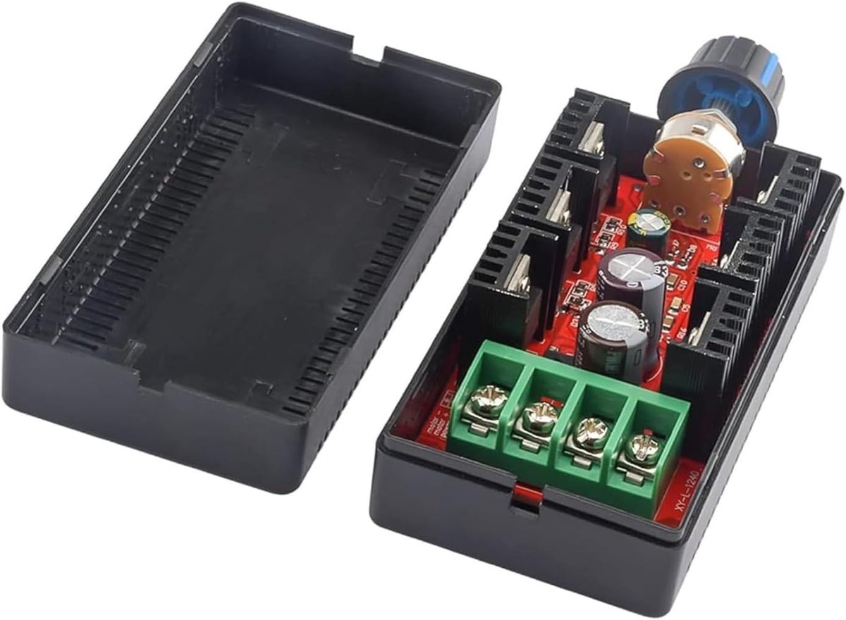 Motor Toerentalregelaar 9-50V 40A PWM Motor Speed Controller met behuizing, 12V 24V 36V 48V DC motorregelaar 2000W voor DC-motoren, ventilatoren, pompen, led-dimmen en doe-het-zelfprojecten