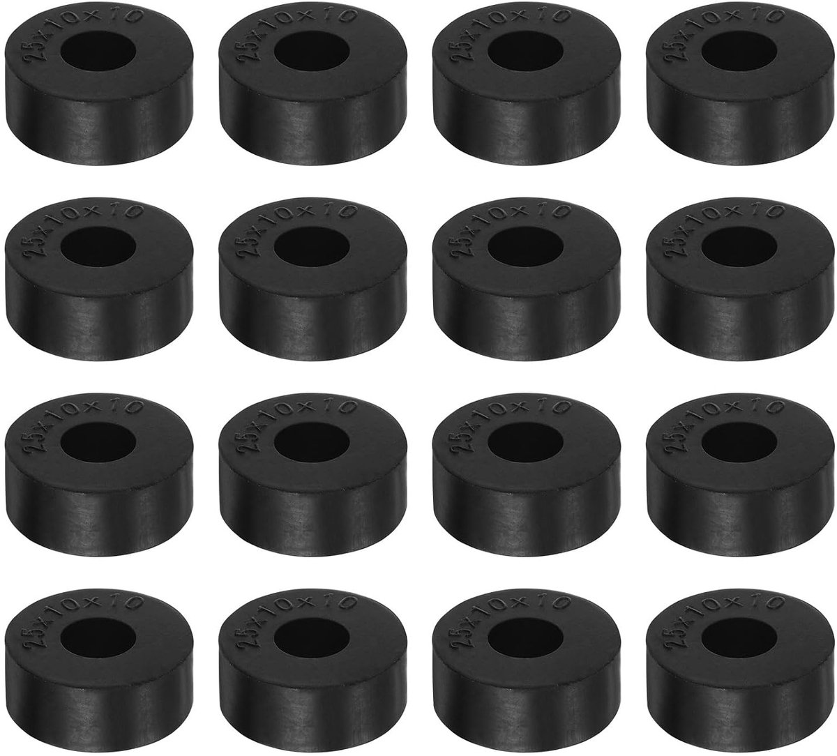 Sourcing map 16 stuks rubberen afstandhouders, 1 inch AD 0,4 inch ID 0,4 inch dikke neopreen, ronde trillingsdemper, pads, isolator, rubber, sluitringen, bussen voor huis, auto's, boot, accessoires,