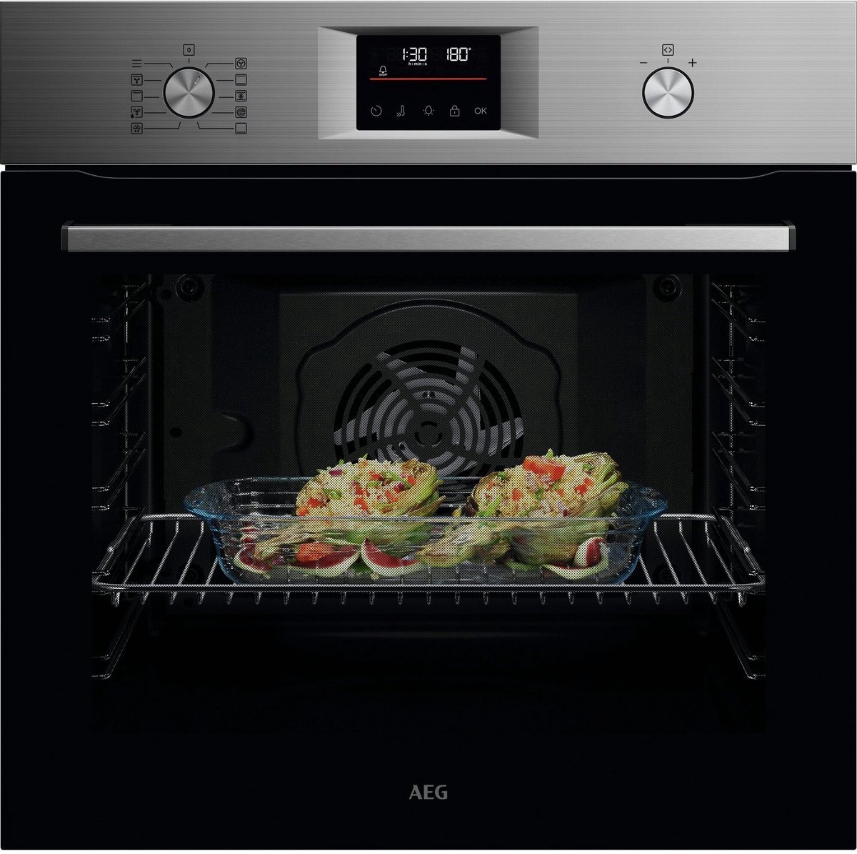 AEG OU5PB40SM 5000 SurroundCook - Heteluchtoven met pyrolytische reiniging