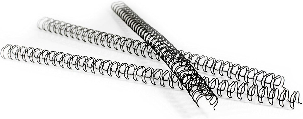 Bindruggen 6,4 mm; 34 ringen, steekverhouding 3:1, voor 1 tot 35 vellen, zwart, 100 stuks - 8001675
